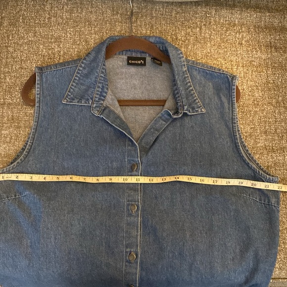 Chicos Sleevless Denim Dress Size 3 - Picture 5 of 5